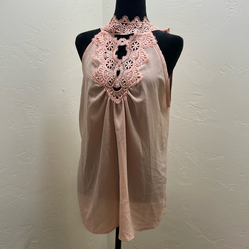 Open lace tank top